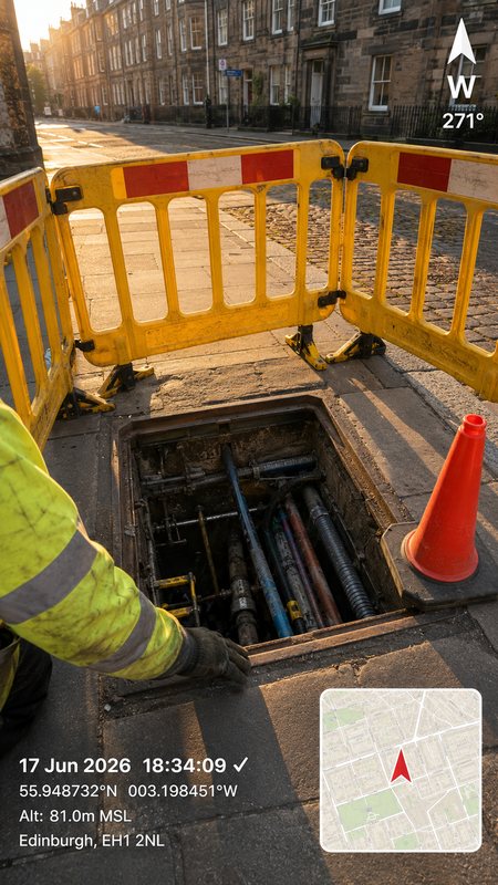 Utilities inspection — stamped photo